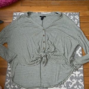 Green striped sweater